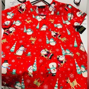 Just Love Red Christmas Print Top